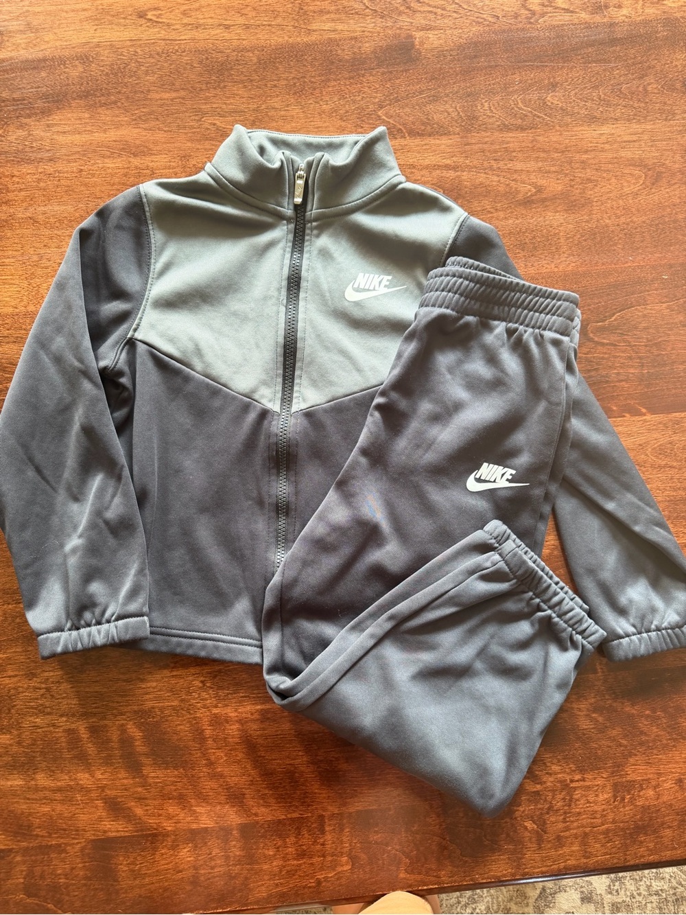 Nike Kids Gray and Charcoal Track Jacket & Joggers Set Size 7
